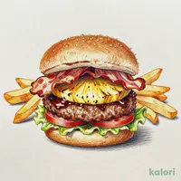 アイランドスマッシュバーガー・パインベーコン(フレンチフライ付き)