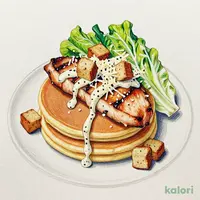 グリルドチキンシーザーサラダパンケーキ