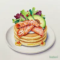 サーモンサラダパンケーキ