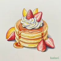 ピーチ＆ストロベリーパンケーキ