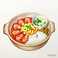 Fluffy Egg and Clay Pot Shrimp Chili Sauce Set