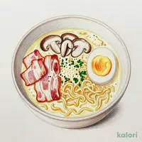 濃厚クリーミー カルボ醤油らーめん 温玉添え