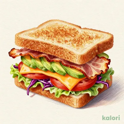 Avocado, Bacon & Cheese Sandwich