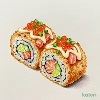 Tempura Sushi with Salmon & Salmon Roe