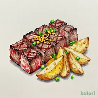 牛はらみ肉の柔らかキューブステーキ