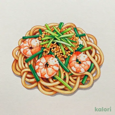 香り抜群！海老焼きうどん