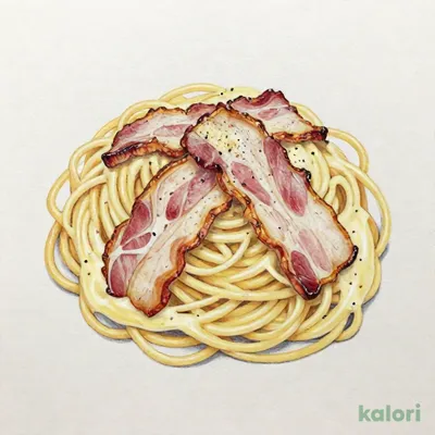 大盛り：厚切りベーコンのカルボナーラ