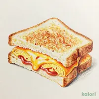 Thick Omelet and Cheese Hot Sandwich