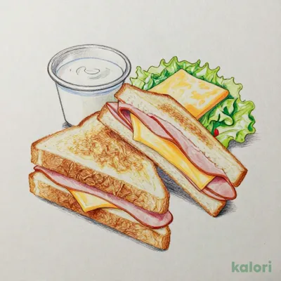 ハムチーズホットサンドモーニング