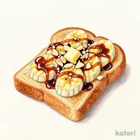 焼きバナナのカラメルナッツトースト