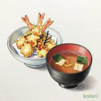ランチ　天丼セット　あおさ入り赤だし付【平日11時～15時限定】