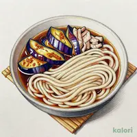 揚げなすの肉つけ汁うどん