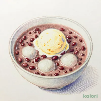 Chilled Zenzai (Sweet Red Bean Soup) with Vanilla Ice Cream