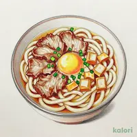 月見肉うどん