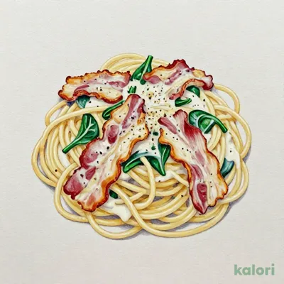 ベーコンとほうれん草のクリームソース