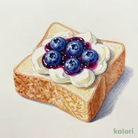 Triangle Bread, Blueberry & Whipped Cream