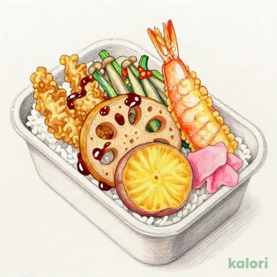 海老と舞茸かき揚げの天丼