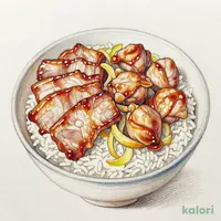 二種の肉盛丼