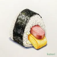 大きなおにぎり　ソーセージ玉子
