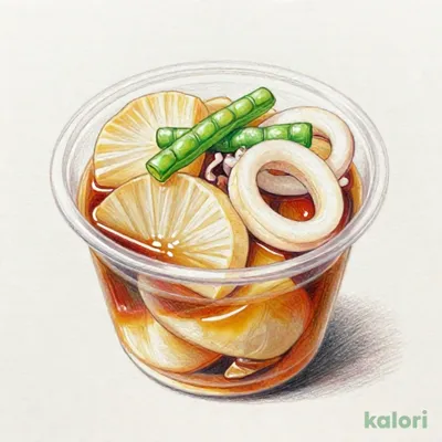 冷たいまま食べる大根とイカの煮物
