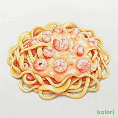 生パスタ　濃厚海老クリーム
