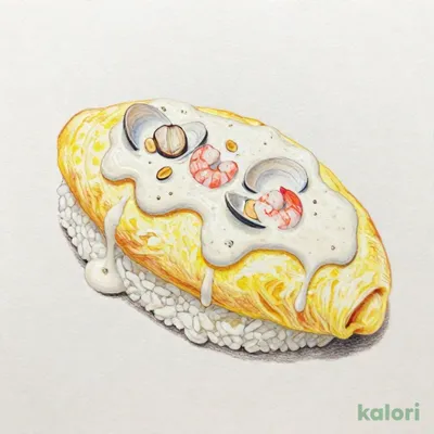 ソースが白イイじゃん　シーフードオムライス