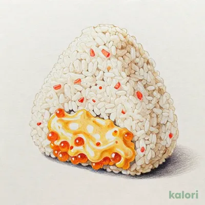 大きなおにぎり　紅鮭バター醤油ごはん(明太バターソース)
