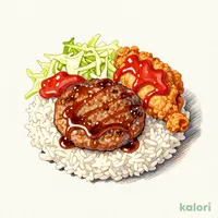 Round Chicken and Hamburger Bento