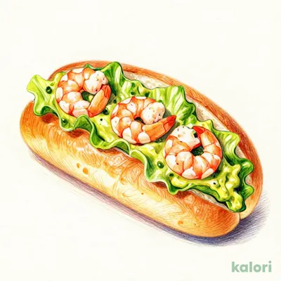 ROLL Sandwich Shrimp Avocado Sauce
