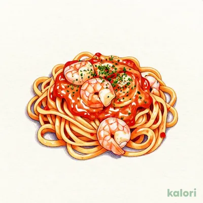 もっちり生パスタ　海老トマトクリーム