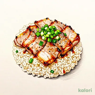 Green Onion and Salt Pork Galbi Bowl (with Barley Rice)
