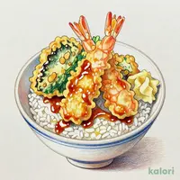海老と野菜の天丼