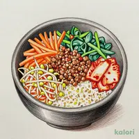 1/2日分の野菜が摂れる　ビビンパ丼(麦入りご飯)