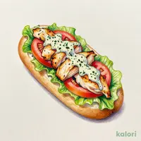 Roll Sandwich, Basil Chicken and Tomato