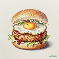 Tsukimi Chicken Meatball Burger