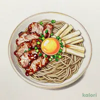 旨辛醤油だれの月見油そば