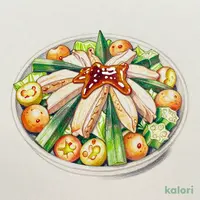 混ぜて食べる　蒸し鶏とカリカリ梅のサラダ
