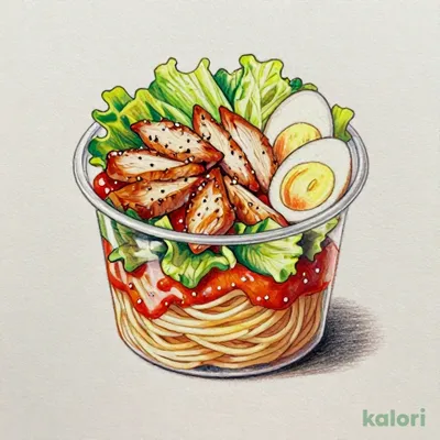 0秒パスタサラダ　ビビンパ風