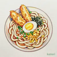 温・冷　気分で選べる！半熟玉子と磯辺揚げのぶっかけうどん
