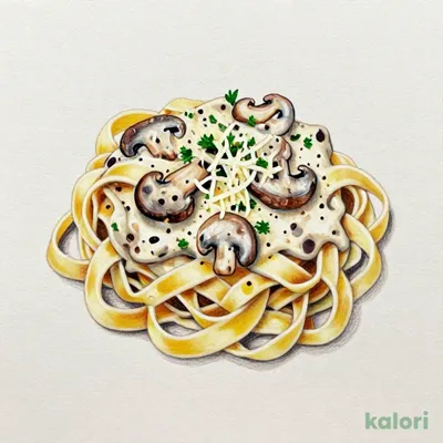Fresh Pasta with Porcini Mushroom Cream Sauce