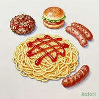 オムライス＆ハンバーグナポリタン