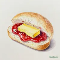 白いコッペパン　苺ジャム＆マーガリン