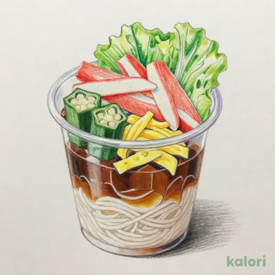 混ぜて食べる　和風パフェサラダ(ビーフン入り)