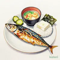 焼き魚(さば塩焼き)の朝定食