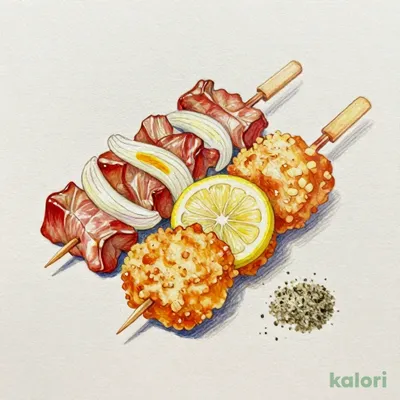 長葱と豚肉の串かつ