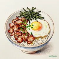 焼豚丼（半熟玉子入り）