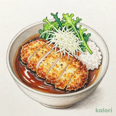 みぞれ大判鶏かつ煮定食（味噌汁を豚汁に変更）
