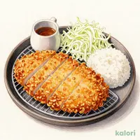 大判チキンカツ定食(味噌汁を豚汁に変更)