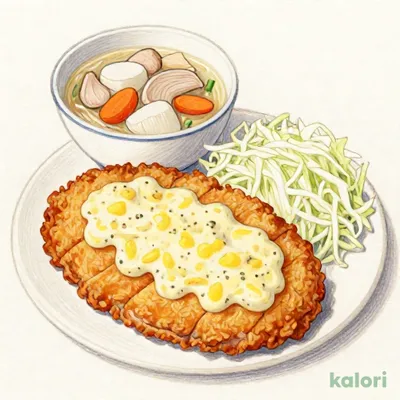 超熟タルタルチキン南蛮定食（味噌汁を豚汁に変更）