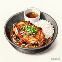 鉄板焼き 鶏の葱だく香味だれ定食（味噌汁を豚汁に変更）